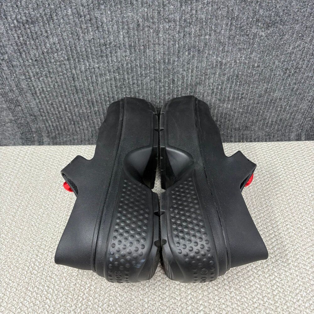 NEW Crocs Stomp Rosette Mary Jane Platform Clogs Black Rose Red Chunky Womens 10 - Picture 5 of 7